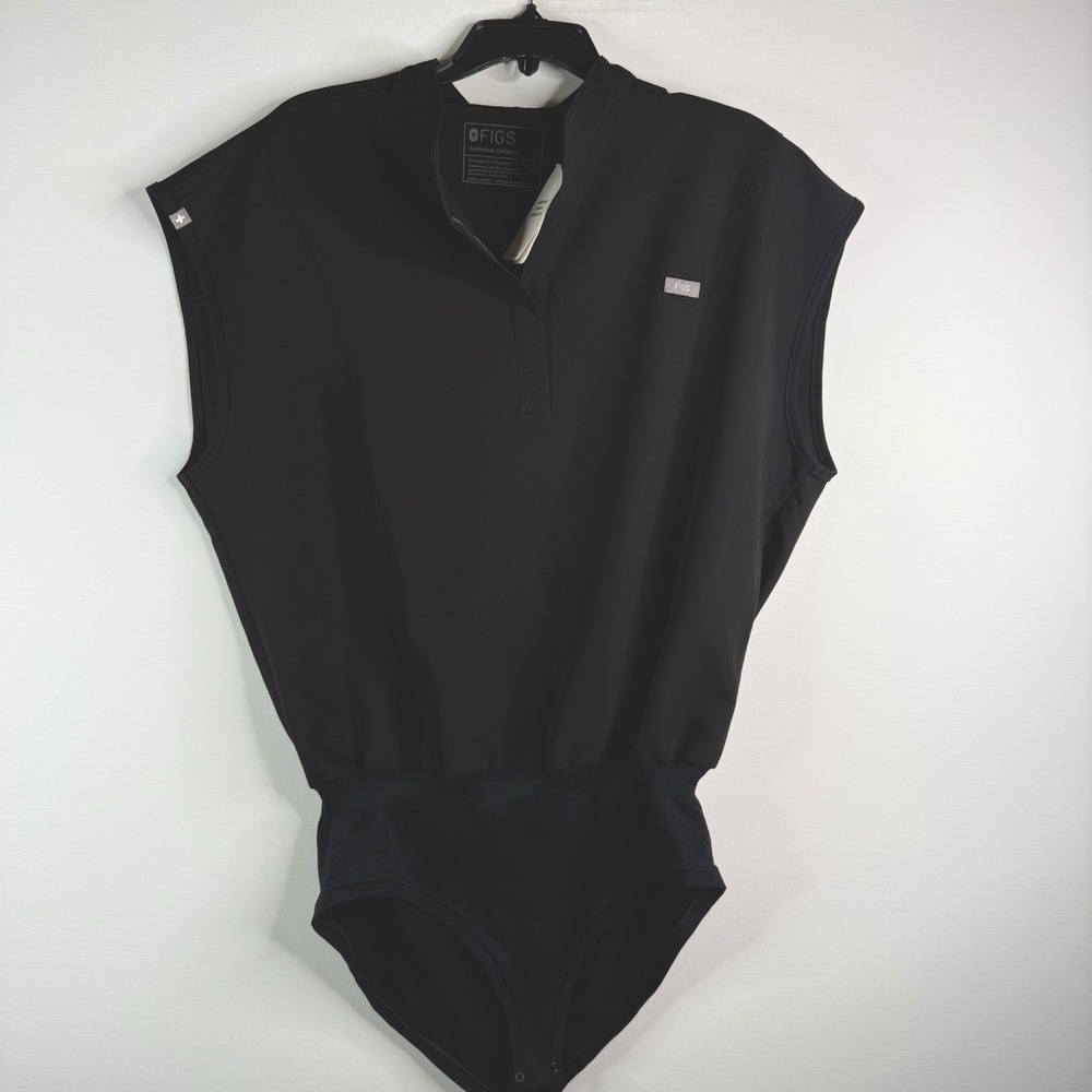 Figs Technical Collection Women's Body Suite Scrubs Black XL NWT